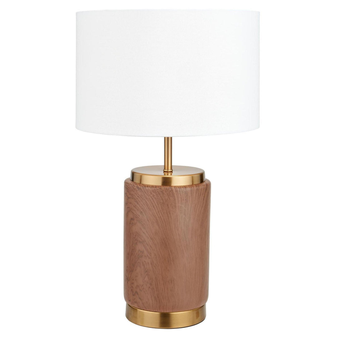 Beau&Co Rune Wood Effect Ceramic Table Lamp