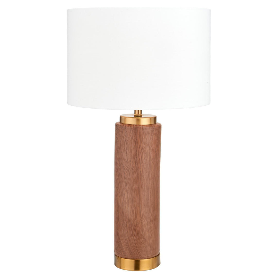 Beau&Co Rune Wood Effect Ceramic Tall Table Lamp