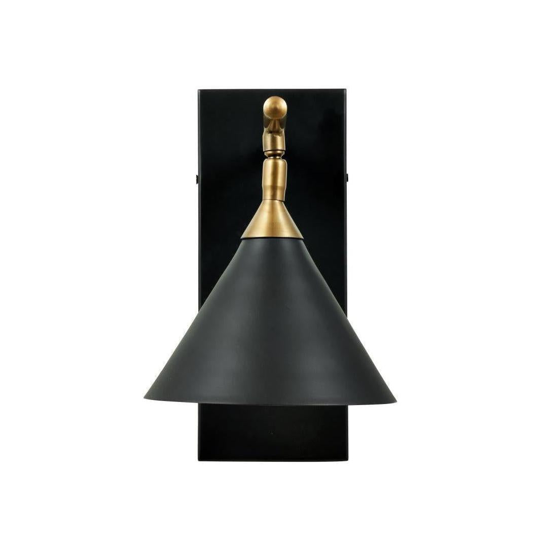 Beau&Co Tjalfe Matt Black and Antique Brass Wall Light