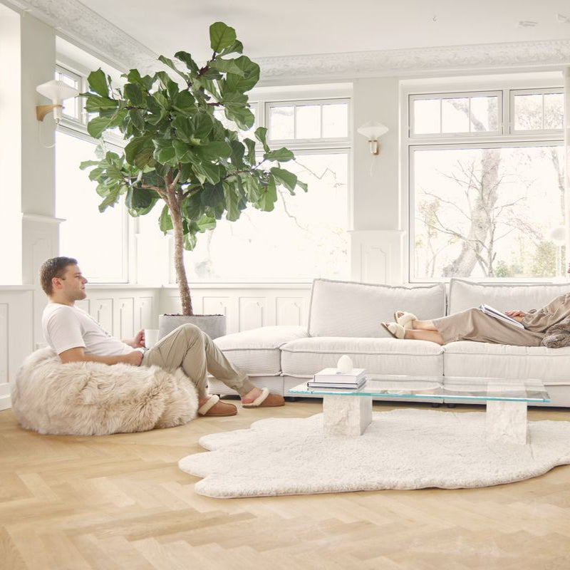 Natures Collection Round Sheepskin Bean Bag | Long Wool | Medium | Large