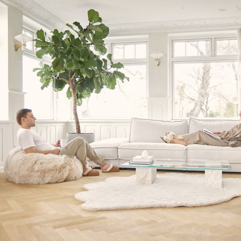 Natures Collection Round Sheepskin Bean Bag | Long Wool | Medium | Large