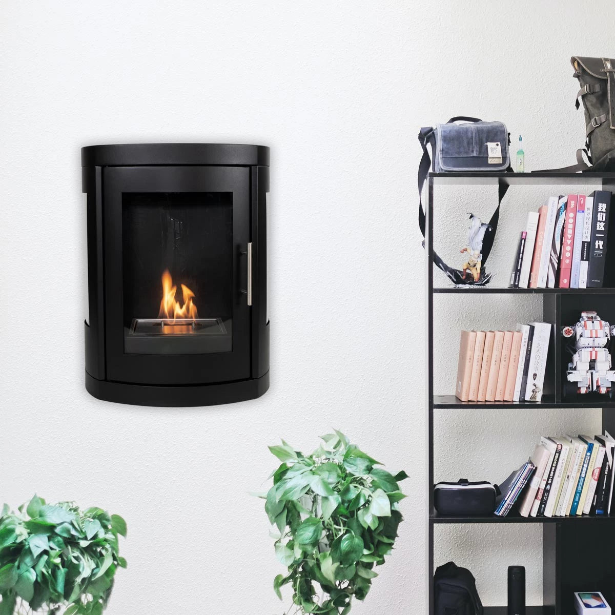 ScandiFlames Oregon Wall-Mounted Bioethanol Stove - Black