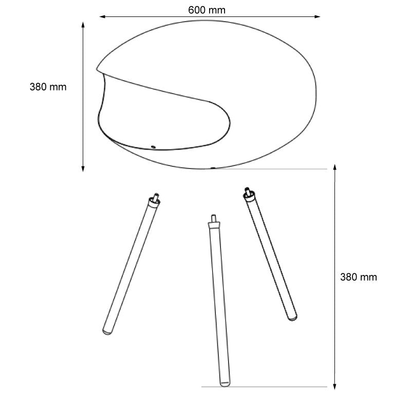 Cocoon Fires Terra - Matte Black with Steel Legs