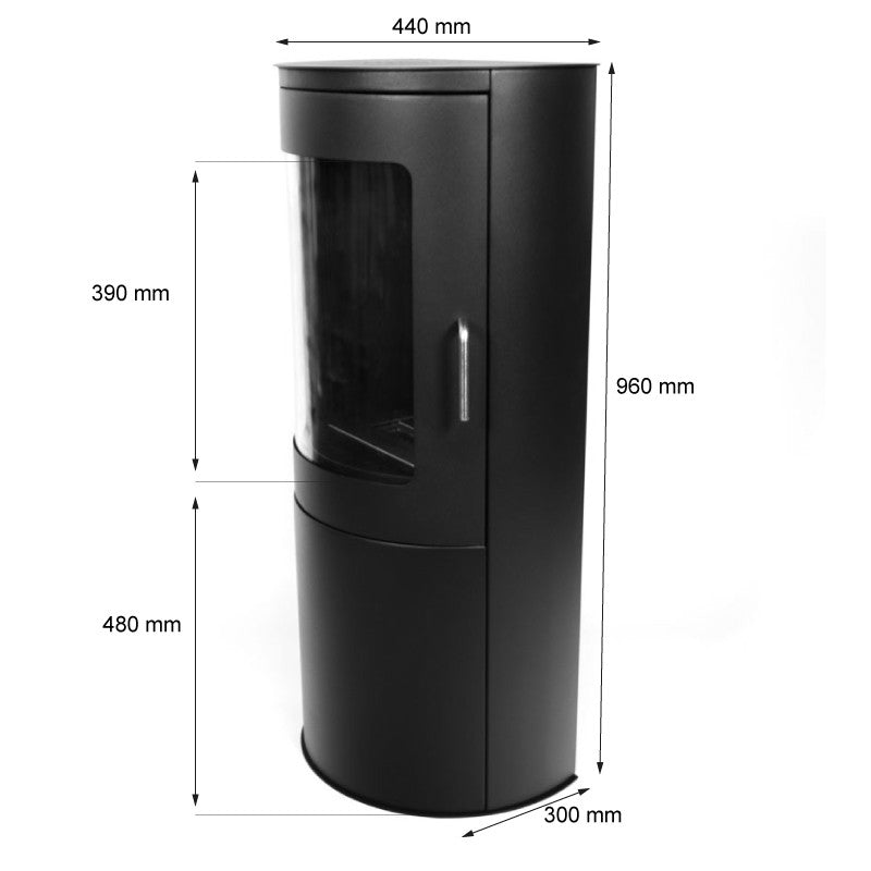 ScandiFlames Richmond Bioethanol Fire Stove with Flat Back - Black