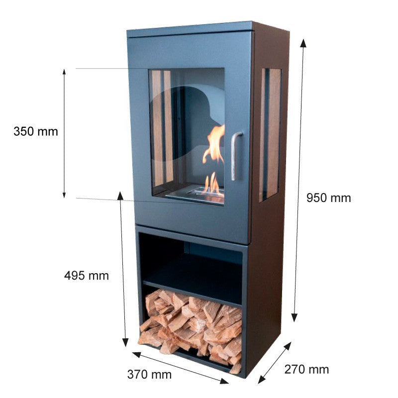 ScandiFlames Cheyenne Bioethanol Stove Fireplace - Black