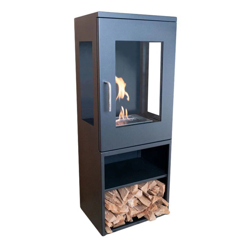 ScandiFlames Cheyenne Bioethanol Stove Fireplace - Black