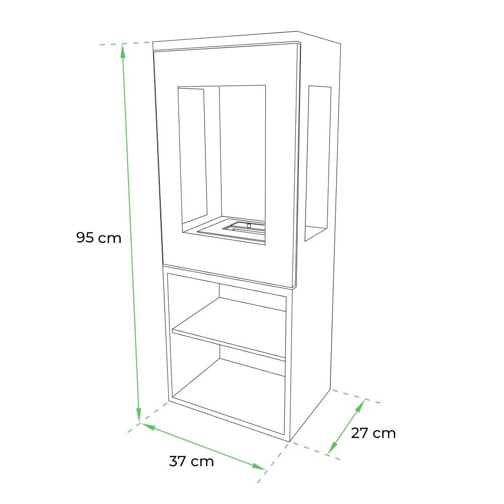ScandiFlames Cheyenne Bioethanol Stove Fireplace - Black