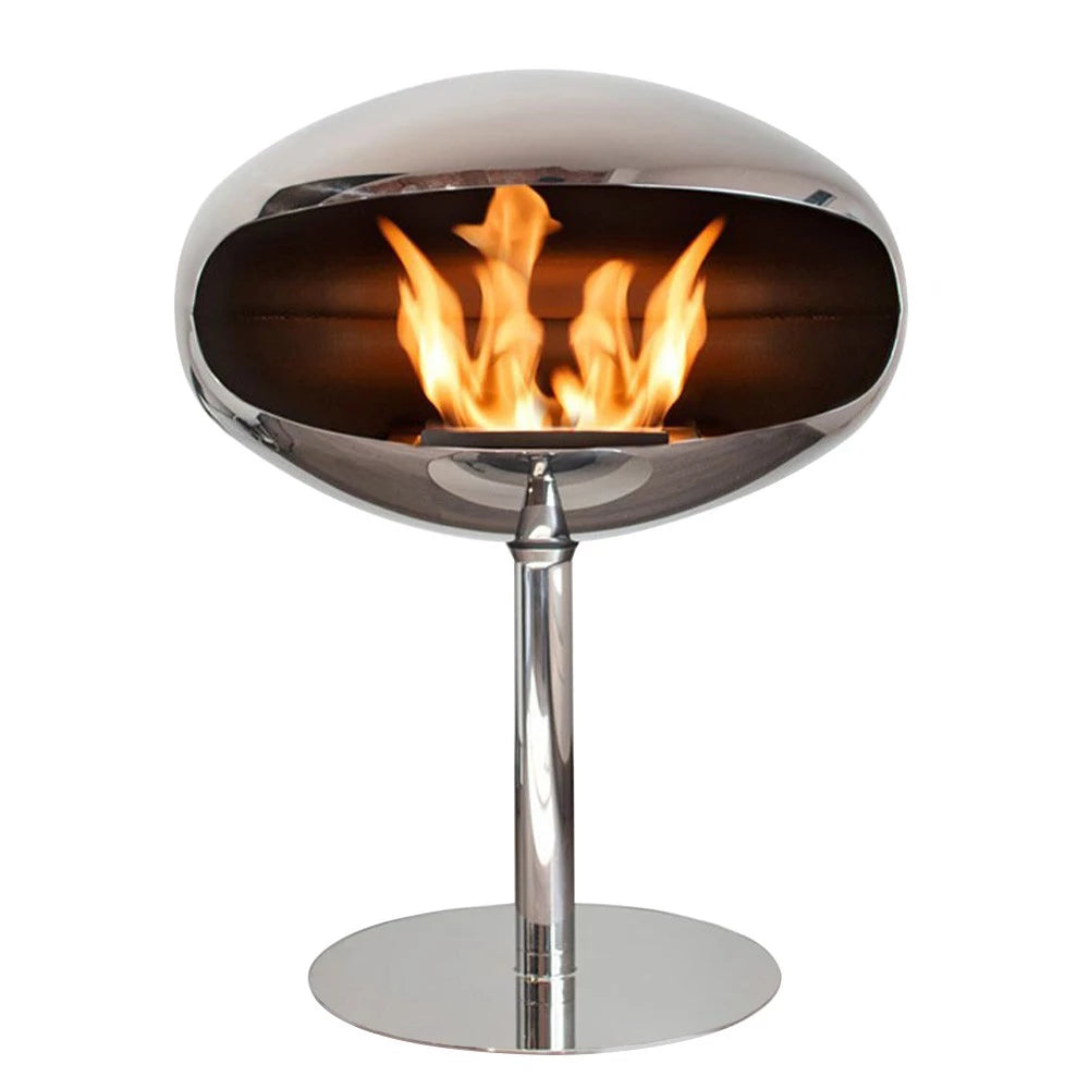 Cocoon Fires Pedestal - Polished Steel with a Polished Steel Base