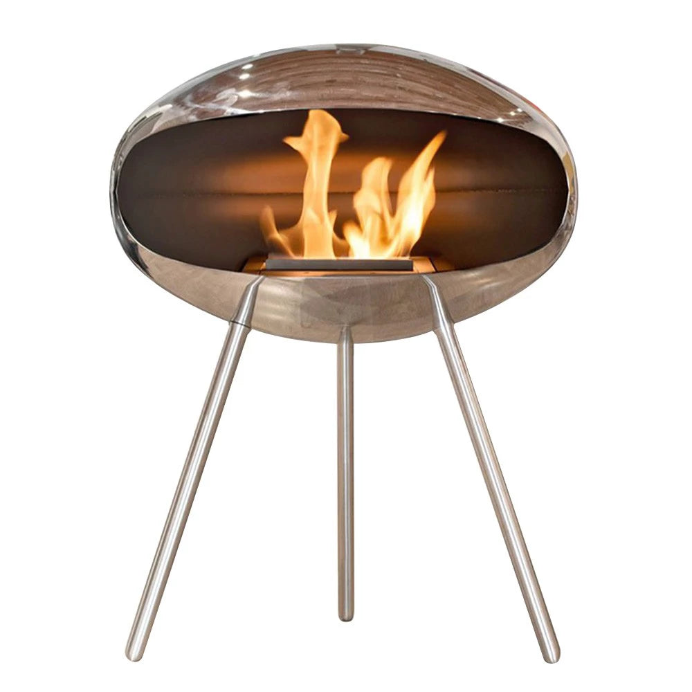Cocoon Fires Terra - Polished Steel with Steel Legs