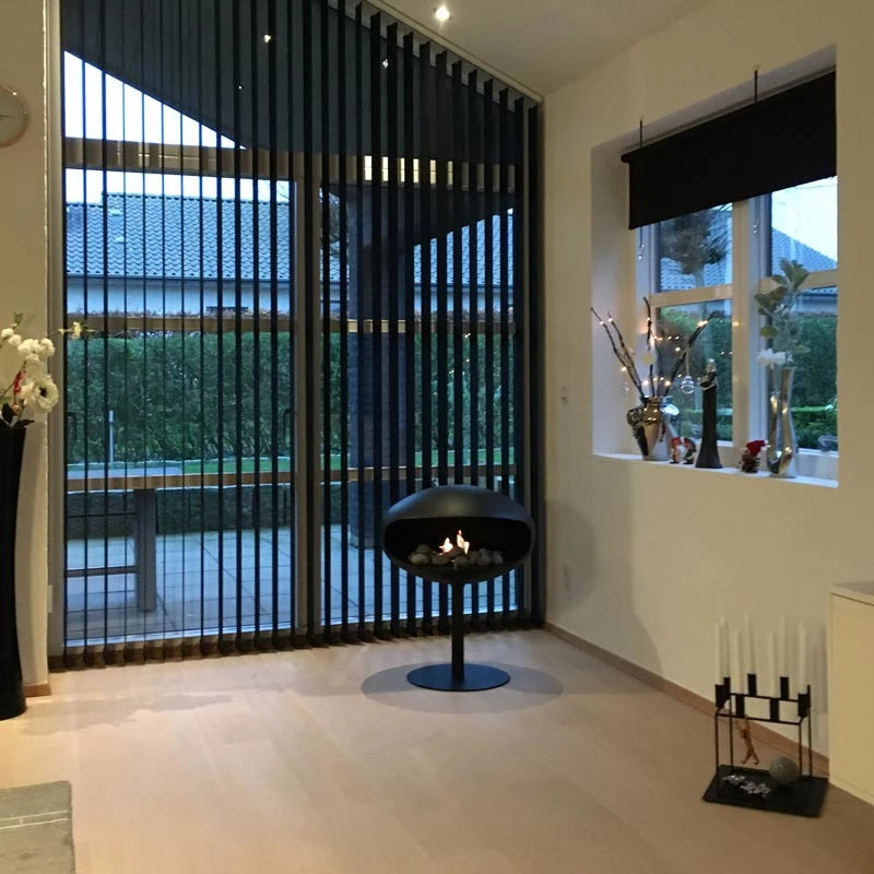 Cocoon Fires Pedestal - Black with a Black Base