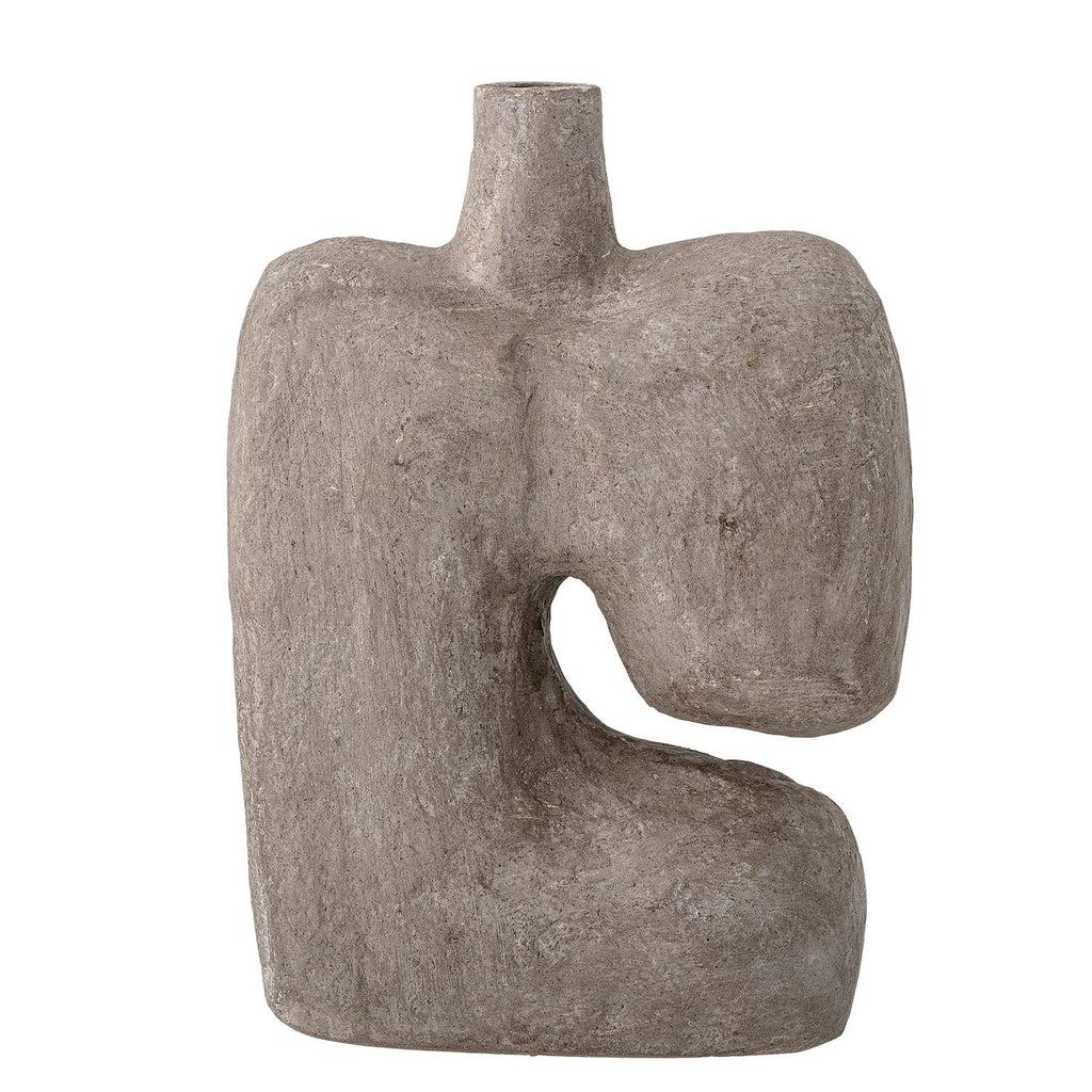 Bloomingville Banael Grey Papermache Vase-Beaumonde