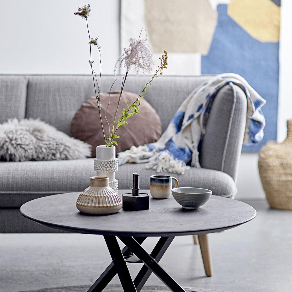 Bloomingville Barrit Stoneware White Vase-Beaumonde