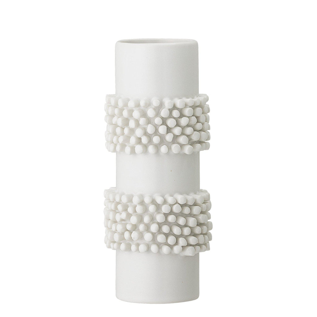 Bloomingville Barrit Stoneware White Vase-Beaumonde