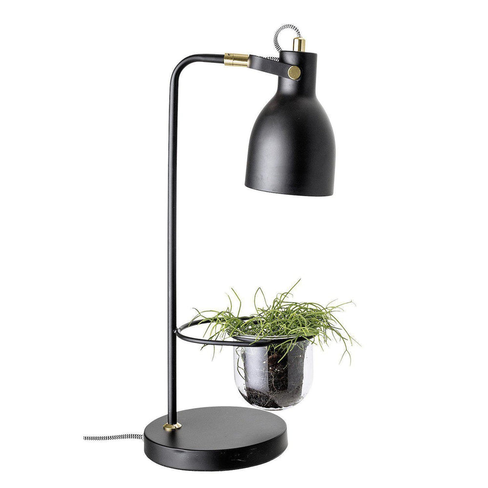 Bloomingville Flora Black Lamp & Planter-Beaumonde
