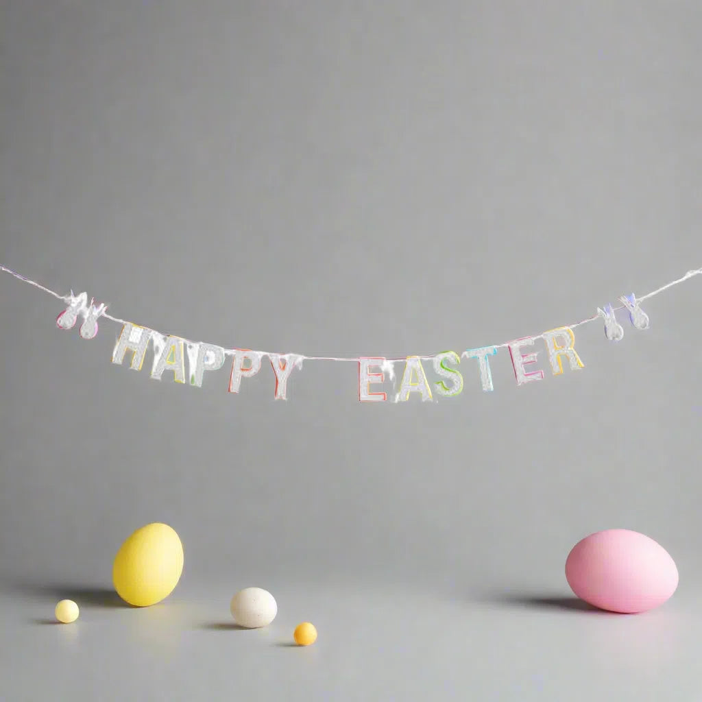 Bloomingville Happy Easter White Bunny Garland-Beaumonde