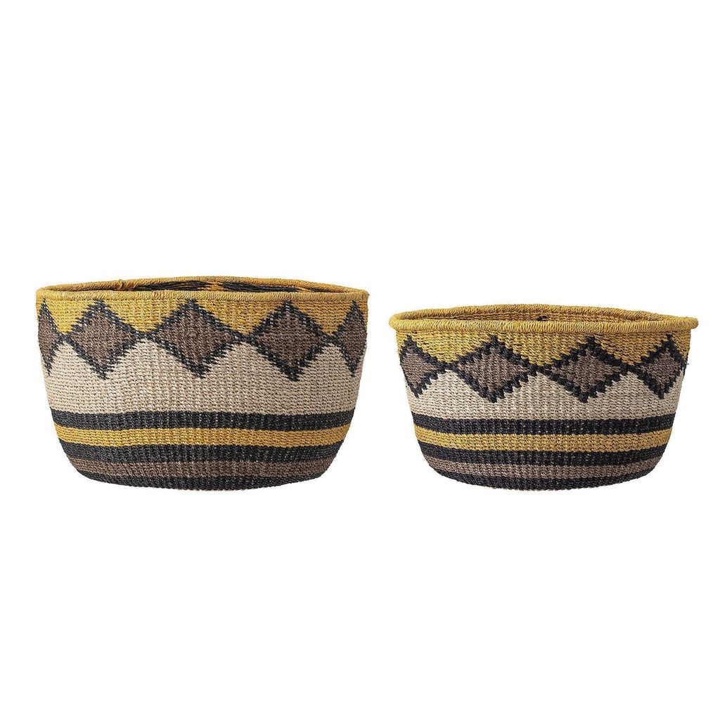 Bloomingville Hilva Yellow Basket Set of 2-Beaumonde
