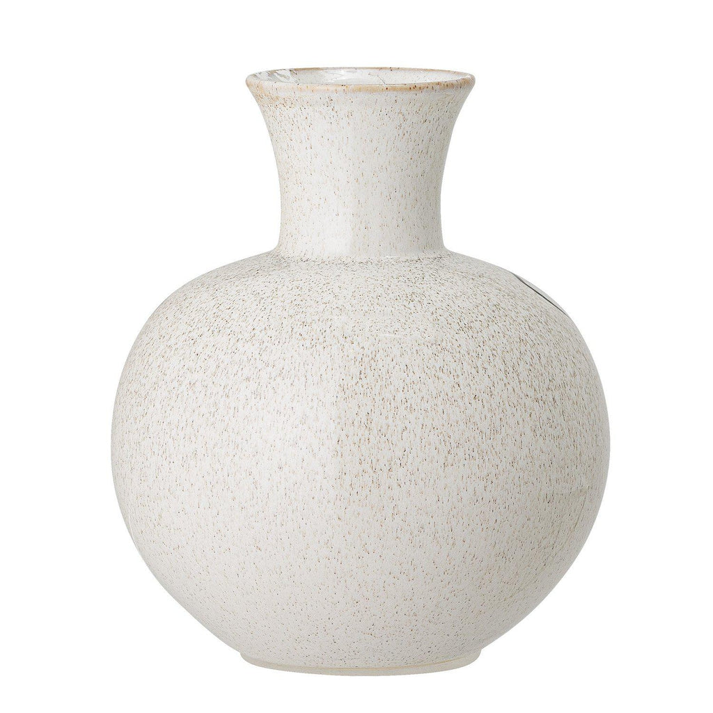 Bloomingville Irini Deco White Stoneware Vase-Beaumonde