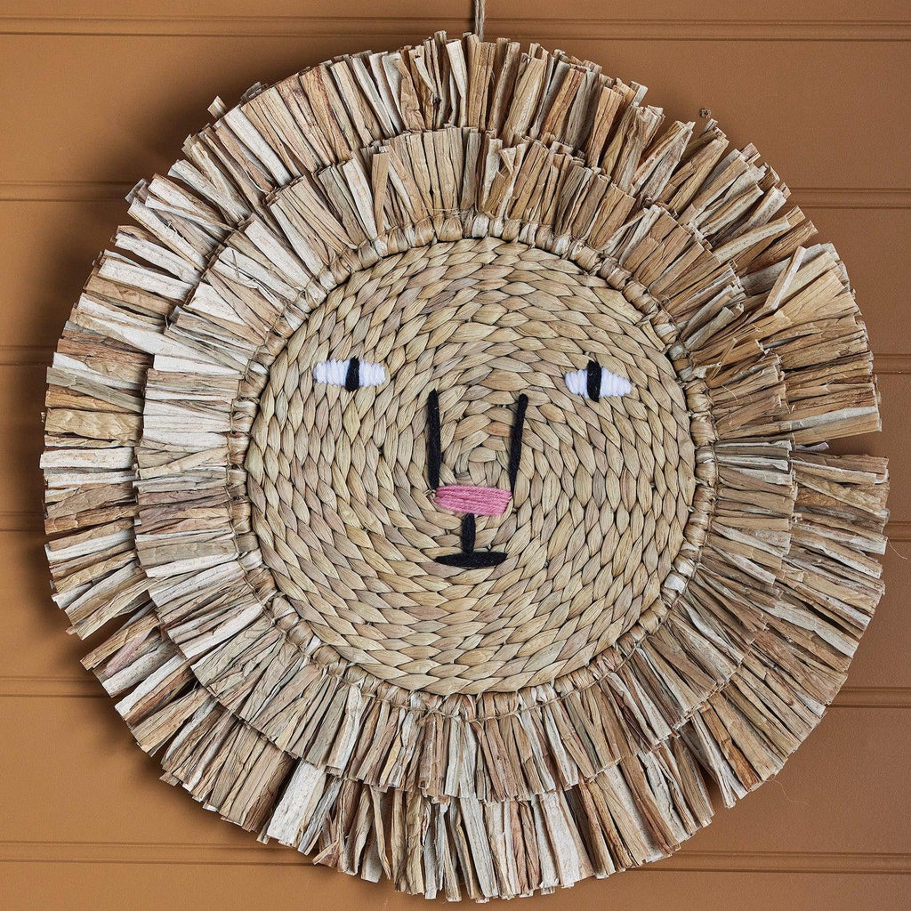 Bloomingville Lion Rattan Wall Decor-Beaumonde