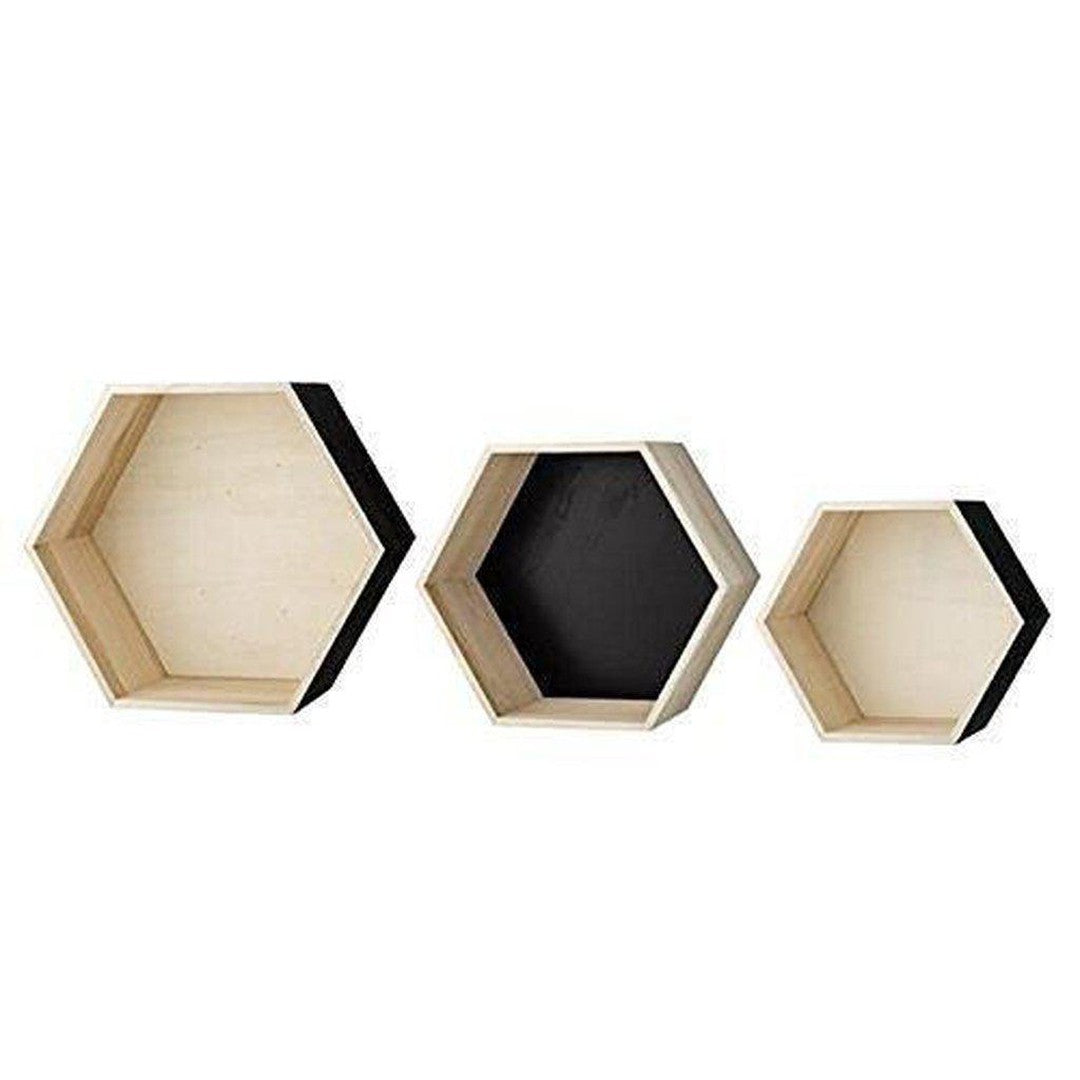Bloomingville Neo Hexagonal Floating Wall Shelf-Beaumonde