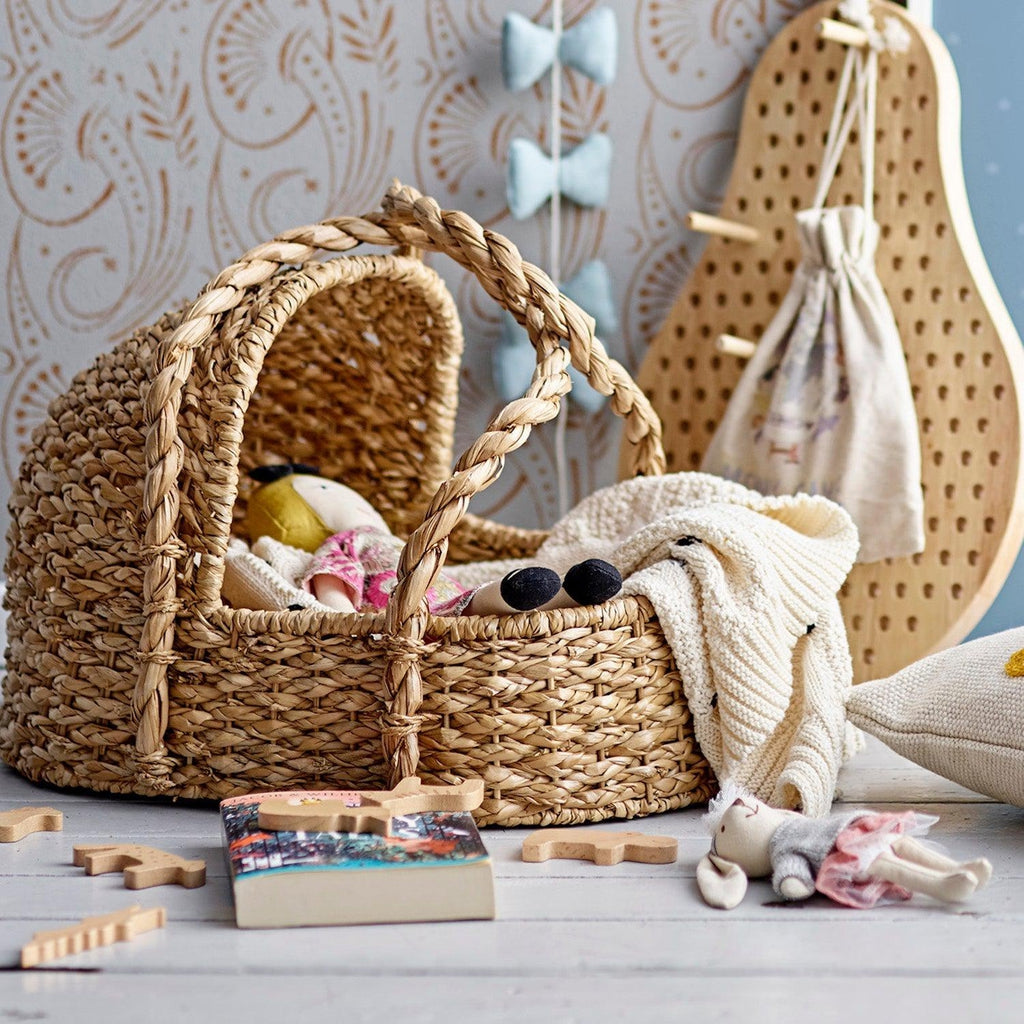 Bloomingville Nuam Woven Toy Carrycot-Beaumonde