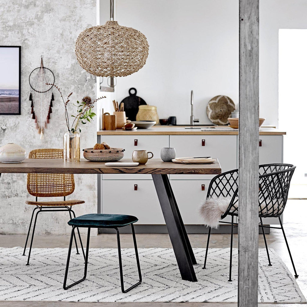Bloomingville Oiva Geometric Grey Cotton Rug-Beaumonde