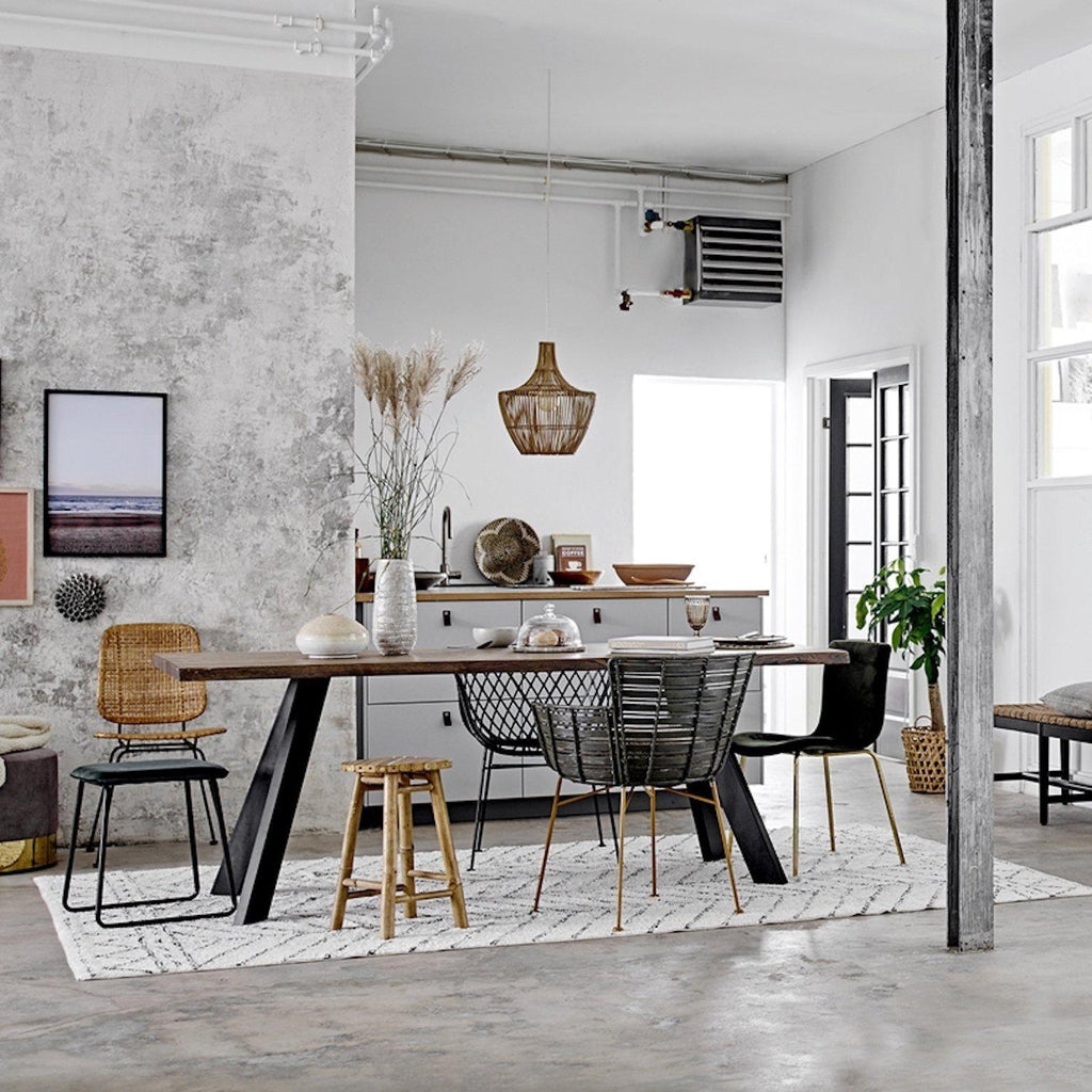 Bloomingville Oiva Geometric Grey Cotton Rug-Beaumonde