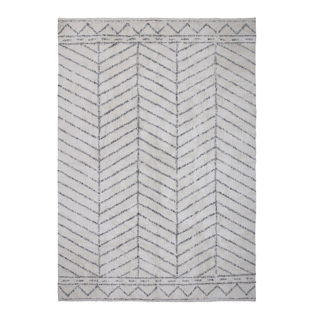 Bloomingville Oiva Geometric Grey Cotton Rug-Beaumonde