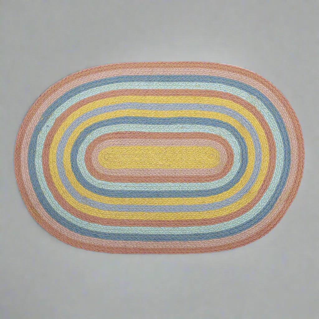 Bloomingville Ralia Kids Rainbow Flatweave Rug-Beaumonde