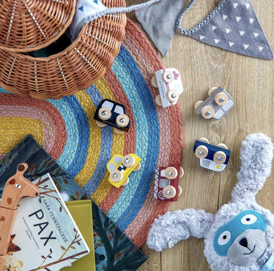 Bloomingville Ralia Kids Rainbow Flatweave Rug-Beaumonde