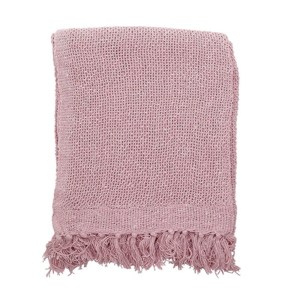 Bloomingville Rose Pink Recycled Cotton Throw-Beaumonde