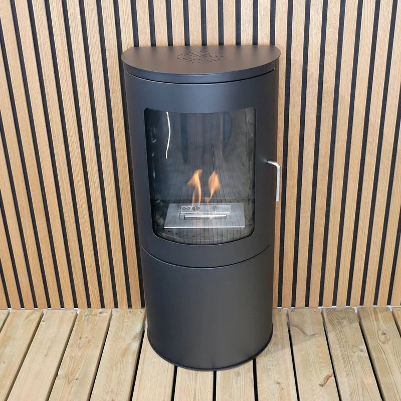 ScandiFlames Richmond Bioethanol Fire Stove with Flat Back - Black