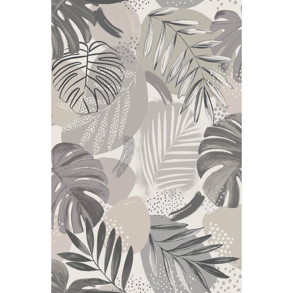 Brand McKenzie Abstract Jungle Putty Grey Wallpaper-Beaumonde
