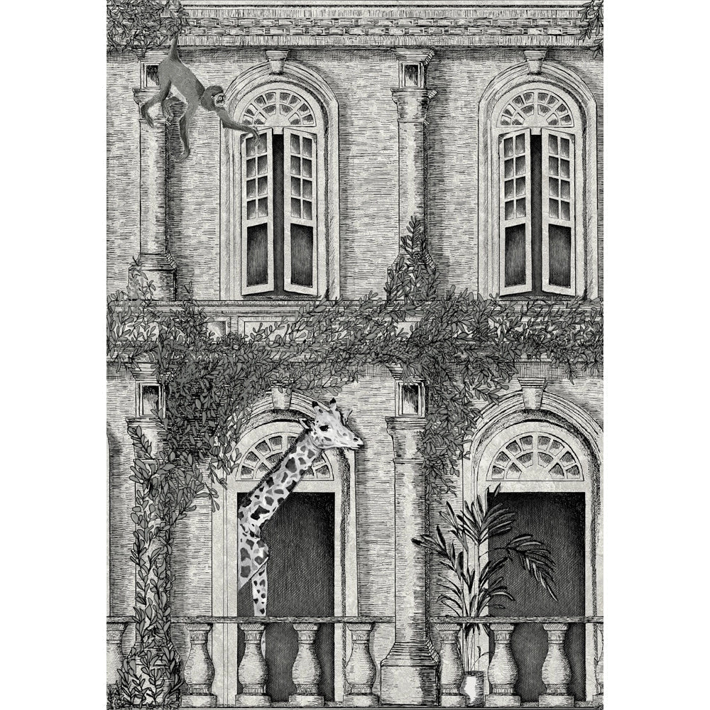 Brand McKenzie Animal Architecture Grey Wallpaper-Beaumonde