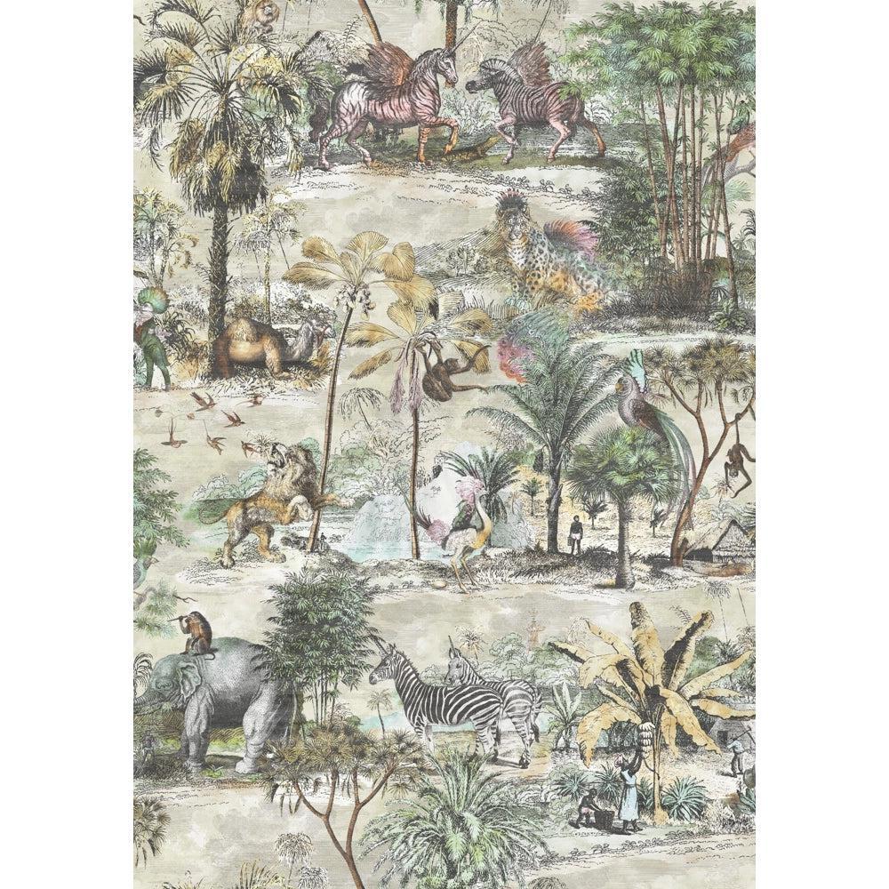 Brand McKenzie Animal Islands Bamboo Green Wallpaper-Beaumonde