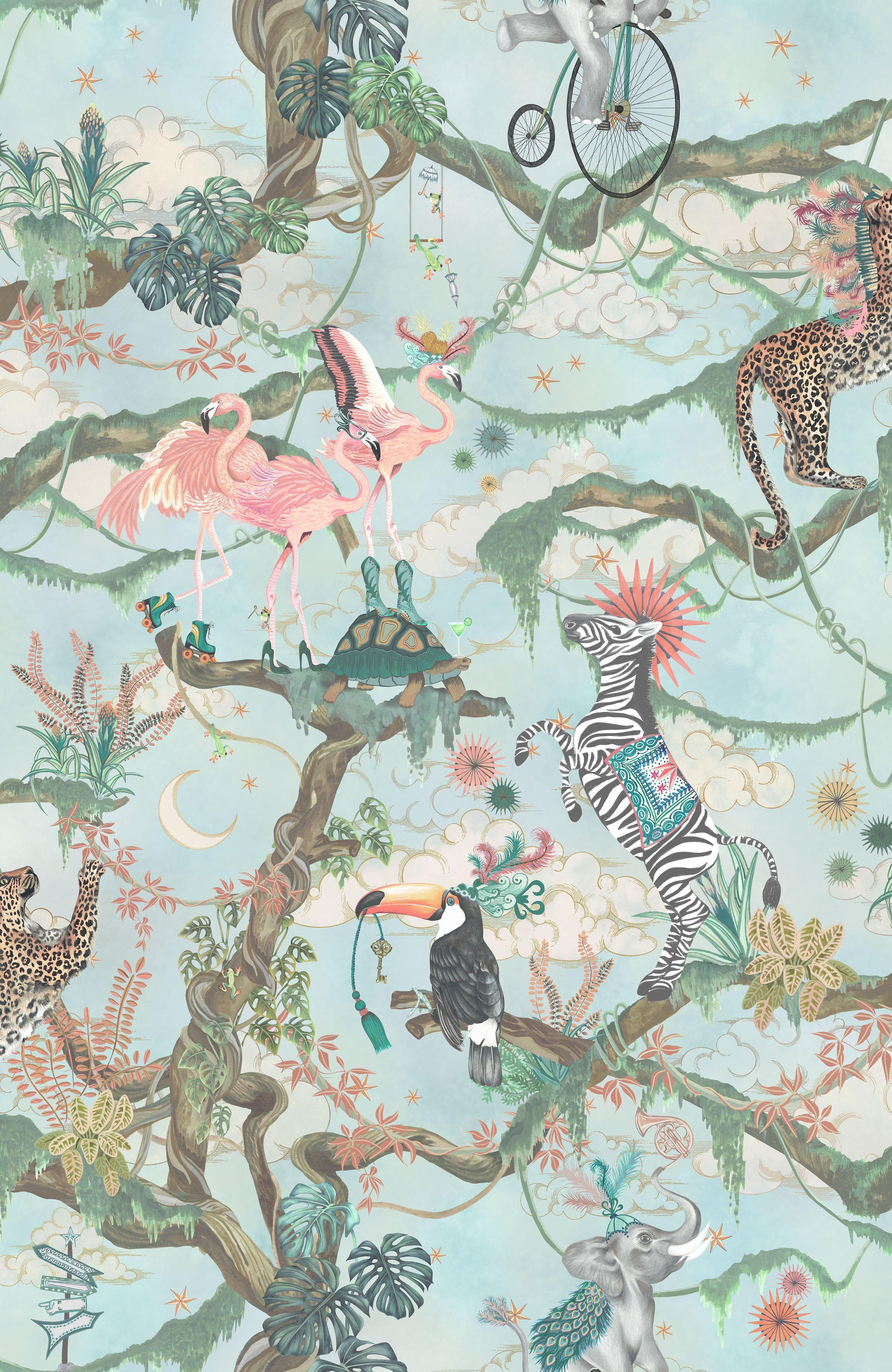 Brand McKenzie Balancing Act Green Sky Wallpaper-Beaumonde