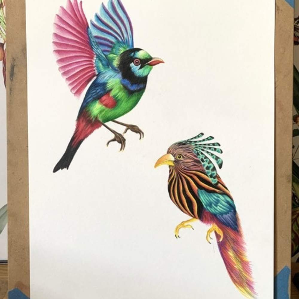 Brand McKenzie Birds In Paradise Wallpaper - Teal-Beaumonde