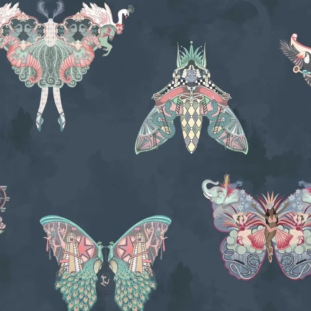 Brand McKenzie Butterfly Effect Navy Wallpaper-Beaumonde