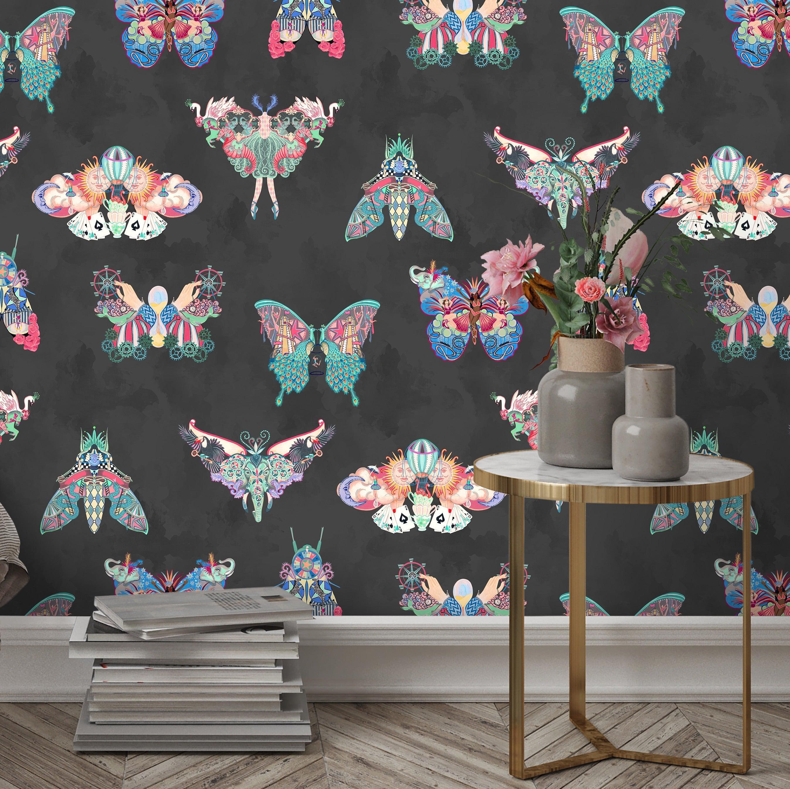 Brand McKenzie Butterfly Effect Noir Wallpaper-Beaumonde