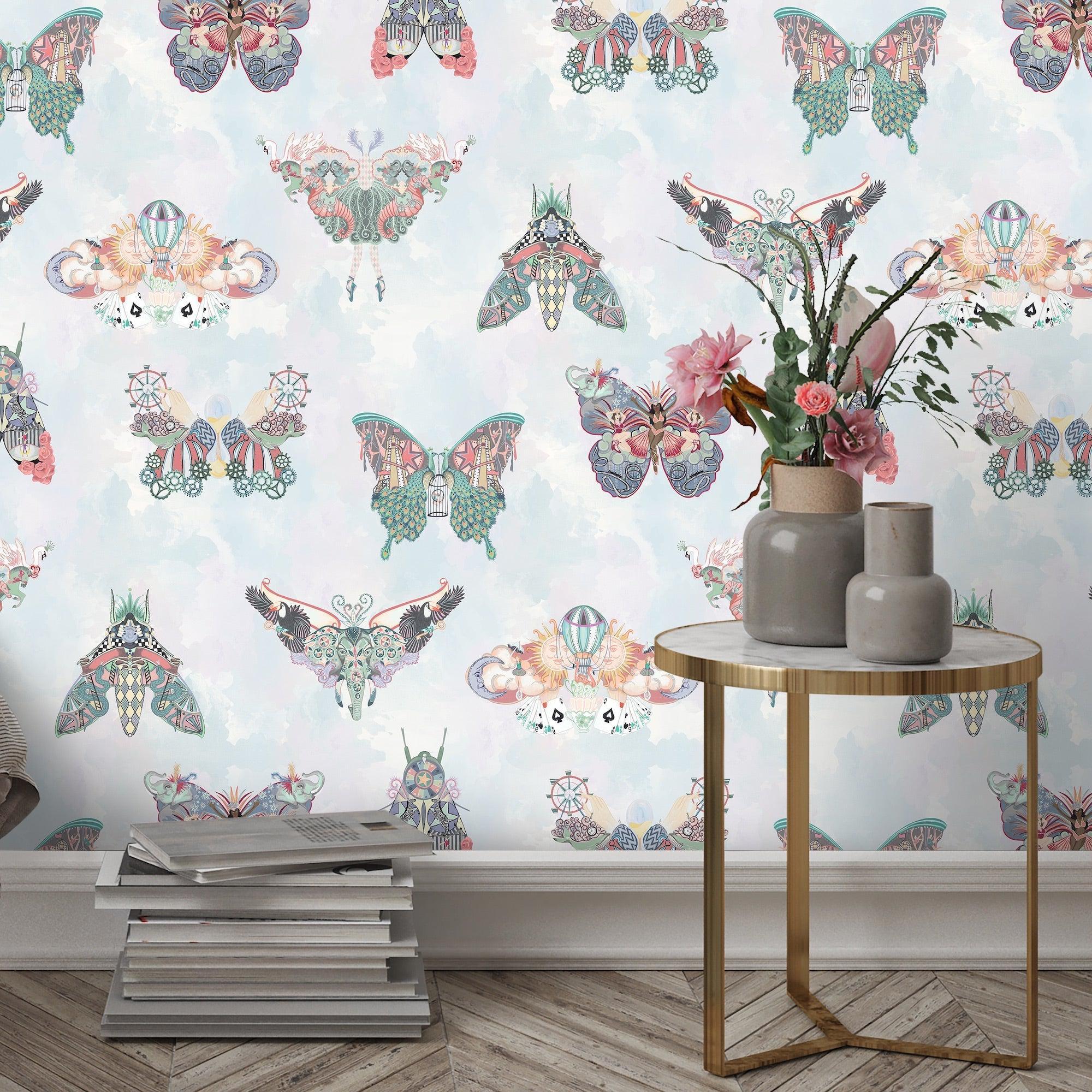 Brand McKenzie Butterfly Effect Pink Multi Wallpaper-Beaumonde