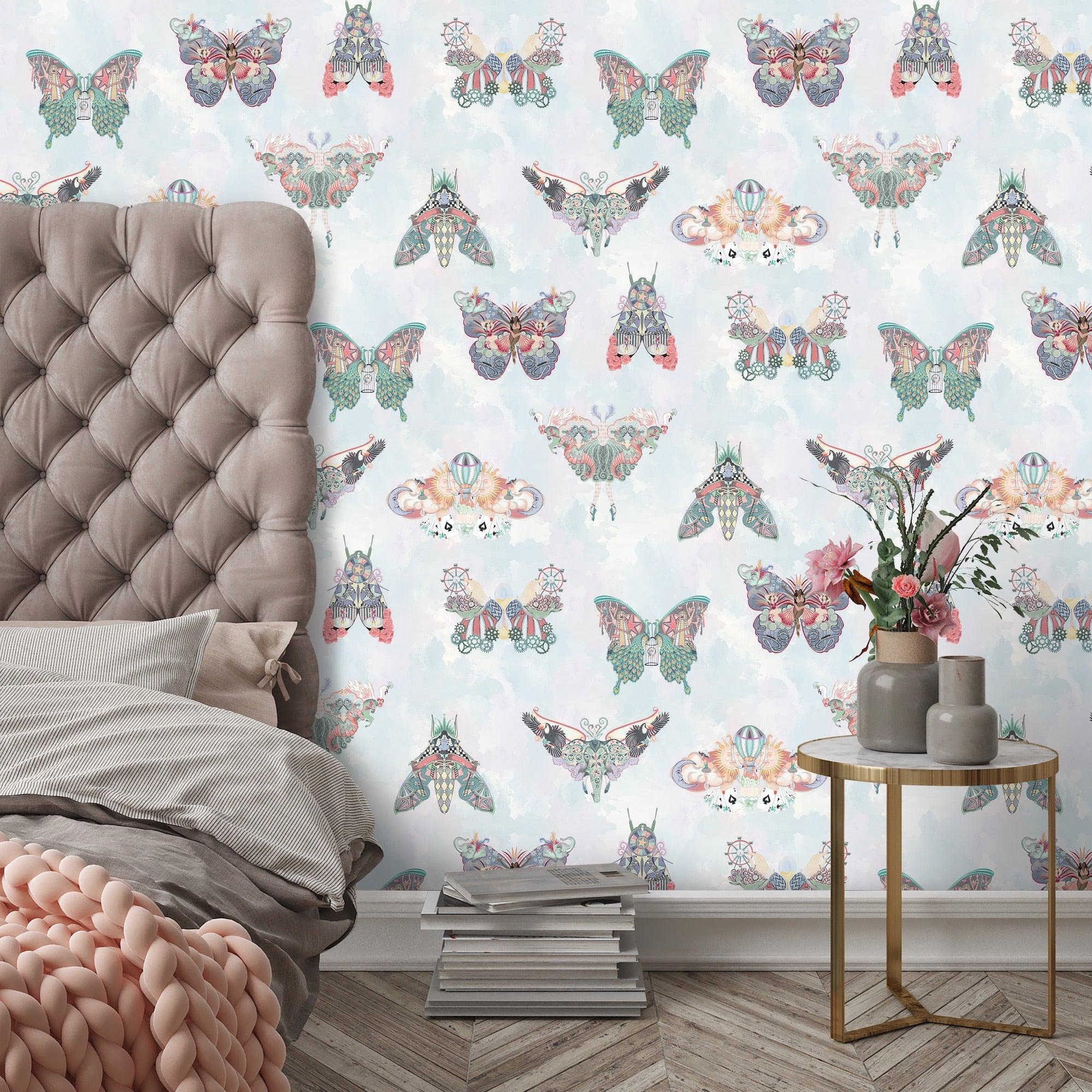 Brand McKenzie Butterfly Effect Pink Multi Wallpaper-Beaumonde