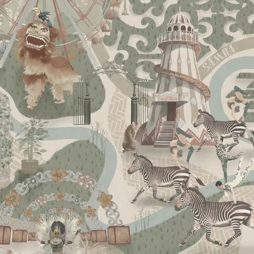 Brand McKenzie Carnival Map Eau De Nil Wallpaper-Beaumonde