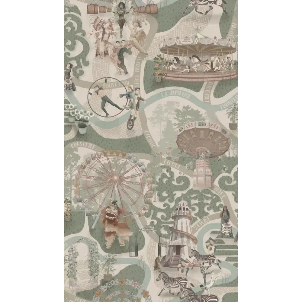 Brand McKenzie Carnival Map Eau De Nil Wallpaper-Beaumonde