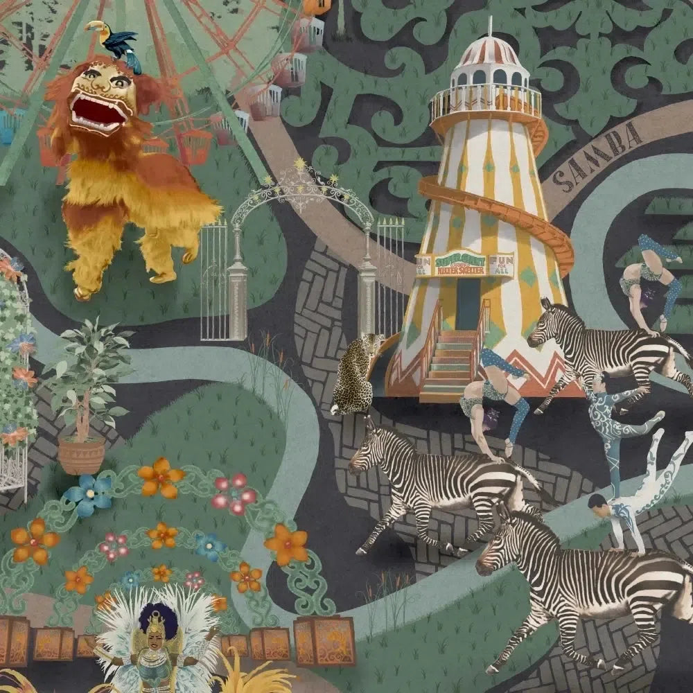 Brand McKenzie Carnival Map Jade Wallpaper-Beaumonde