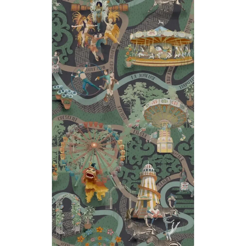 Brand McKenzie Carnival Map Jade Wallpaper-Beaumonde