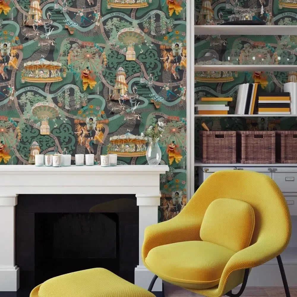 Brand McKenzie Carnival Map Jade Wallpaper-Beaumonde
