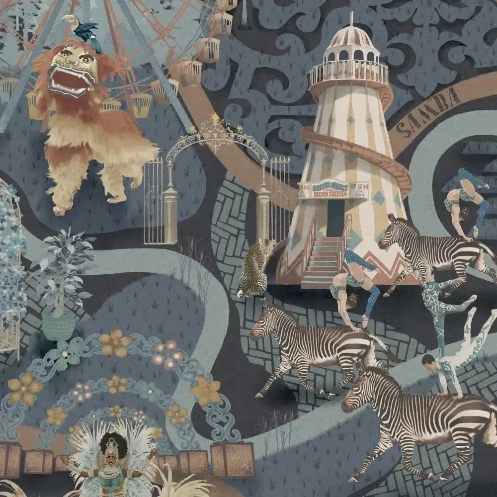 Brand McKenzie Carnival Map Sapphire Wallpaper-Beaumonde