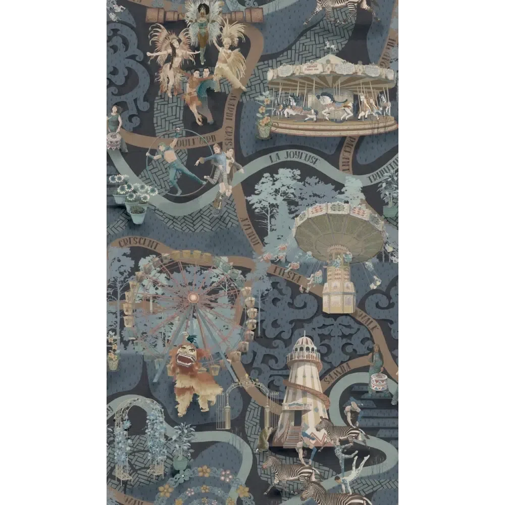 Brand McKenzie Carnival Map Sapphire Wallpaper-Beaumonde