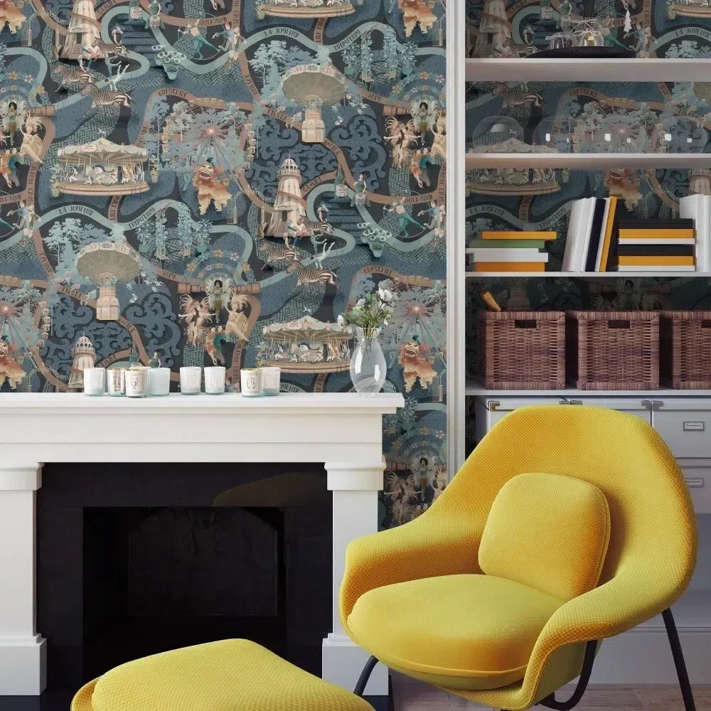 Brand McKenzie Carnival Map Sapphire Wallpaper-Beaumonde