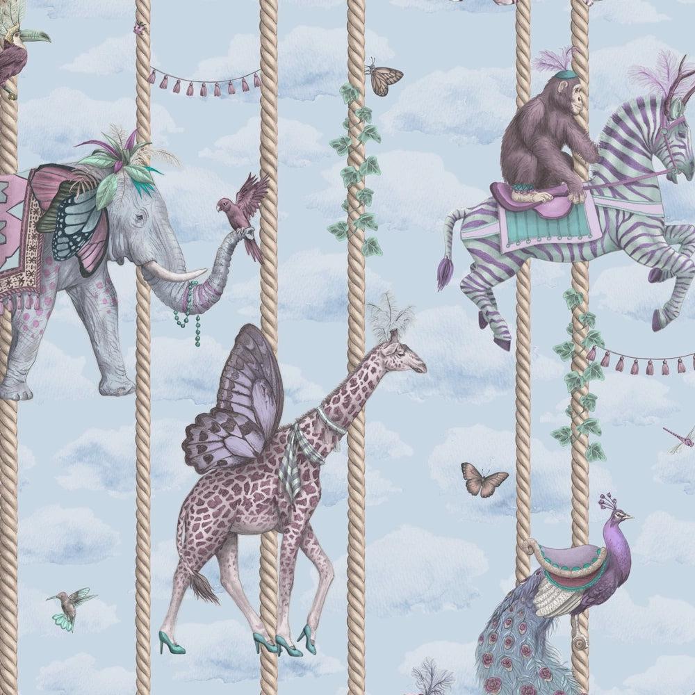Brand McKenzie Carousel Blue Wallpaper-Beaumonde
