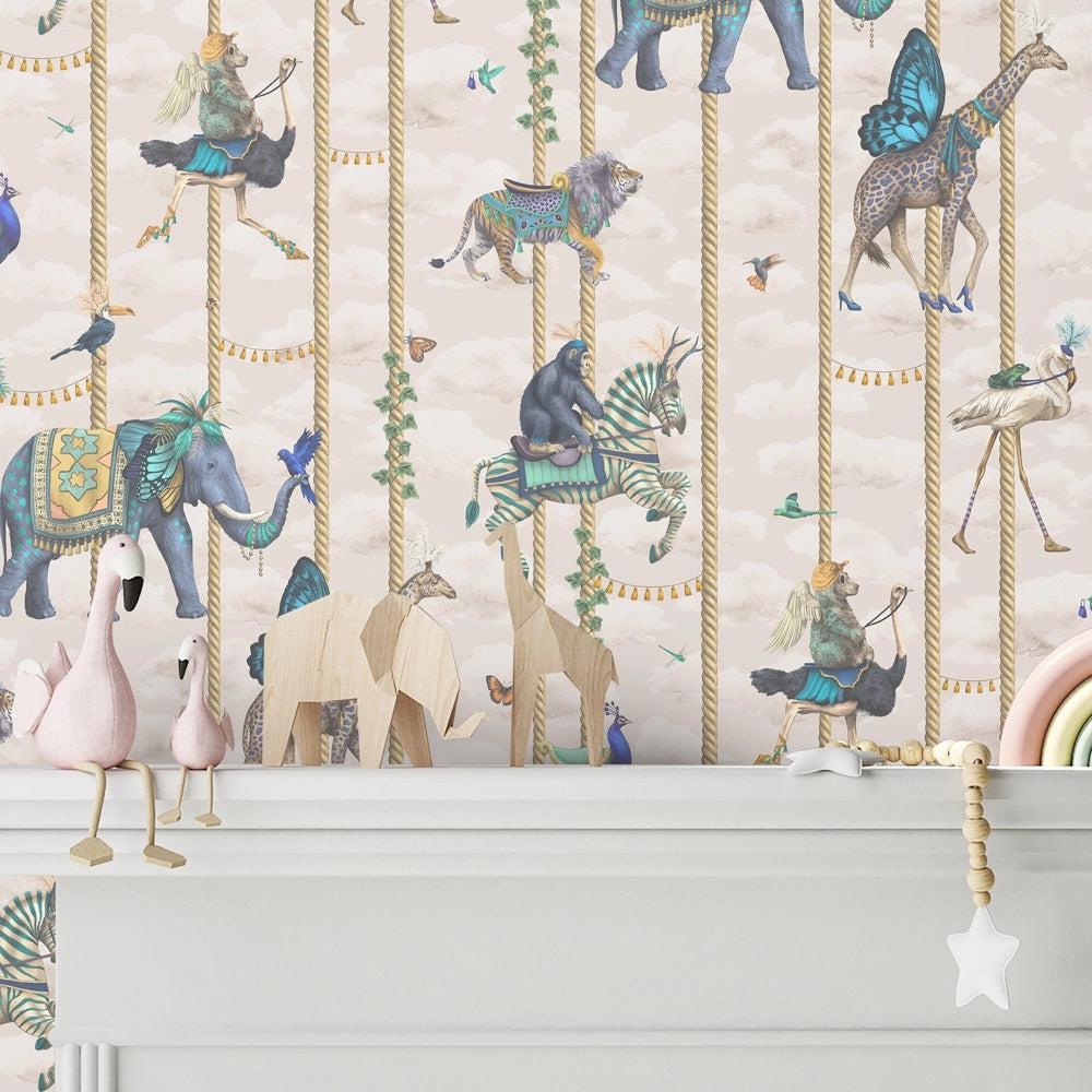 Brand McKenzie Carousel Linen Wallpaper-Beaumonde